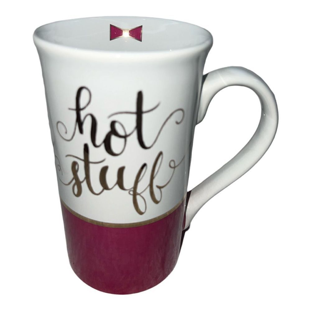 Pink and gold 20oz “Hot Stuff” mug in gift box